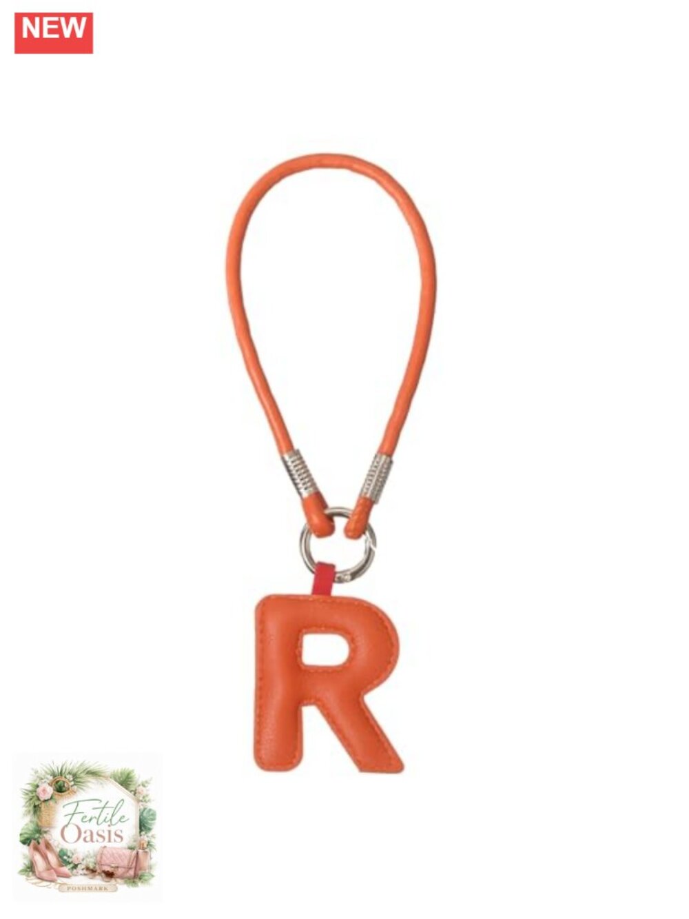 Leather Initial Letter Keychain Cute Alphabet Keyring Charm for Bag Purse